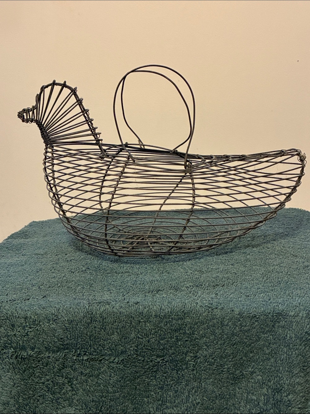Vintage Rustic Wire Egg Basket